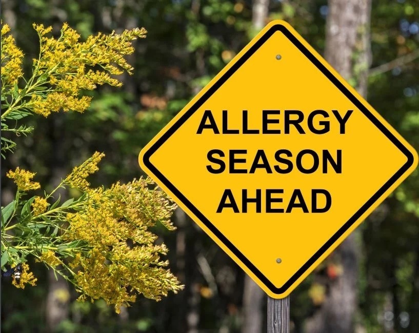 Yellow warning sign - Allergy season ahead