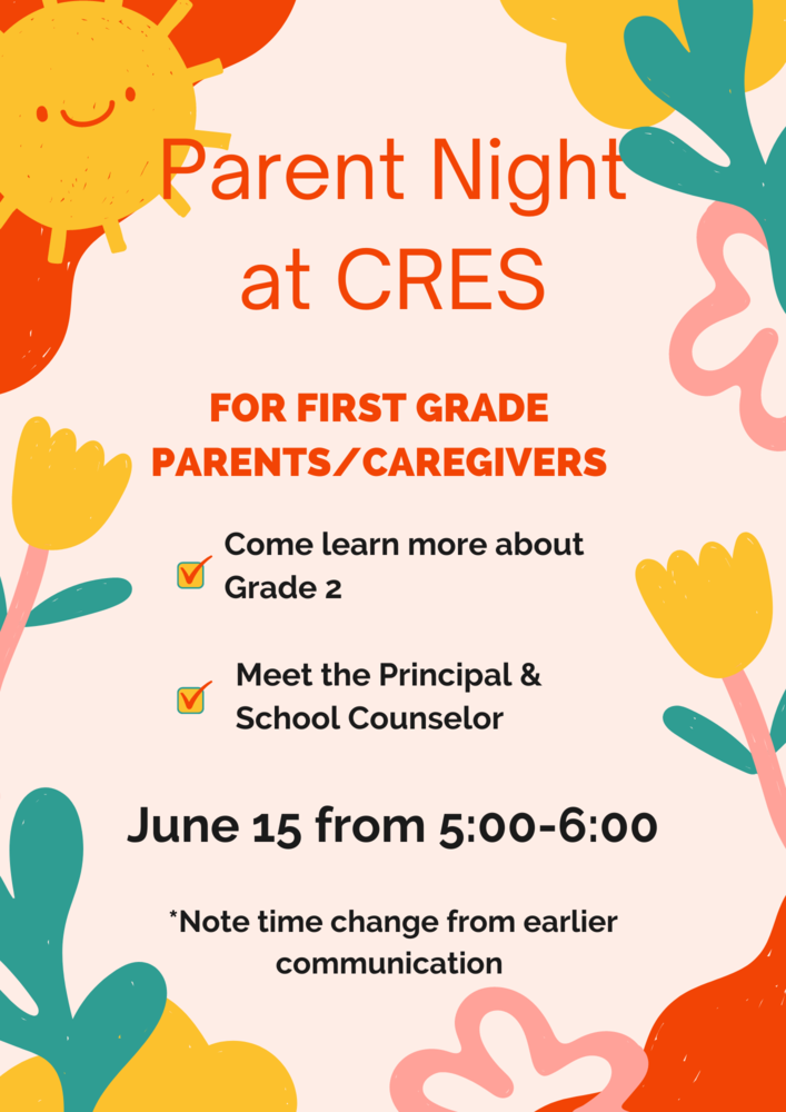 Parent Night at CRES flyer